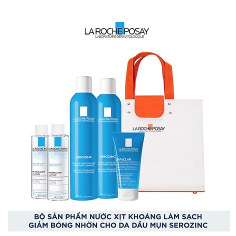 Bộ Sản Phẩm Xịt Khoáng Làm Sạch &amp; Giảm Bóng Nhờn Cho Da Dầu Mụn La Roche-Posay Serozinc