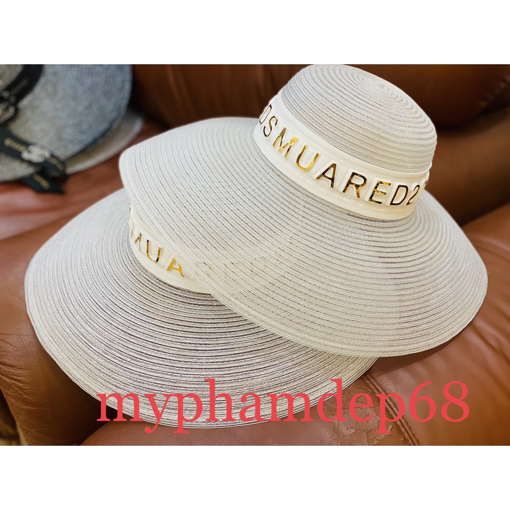Mũ cói chuông chữ nổi vành to đóng thùng cứng