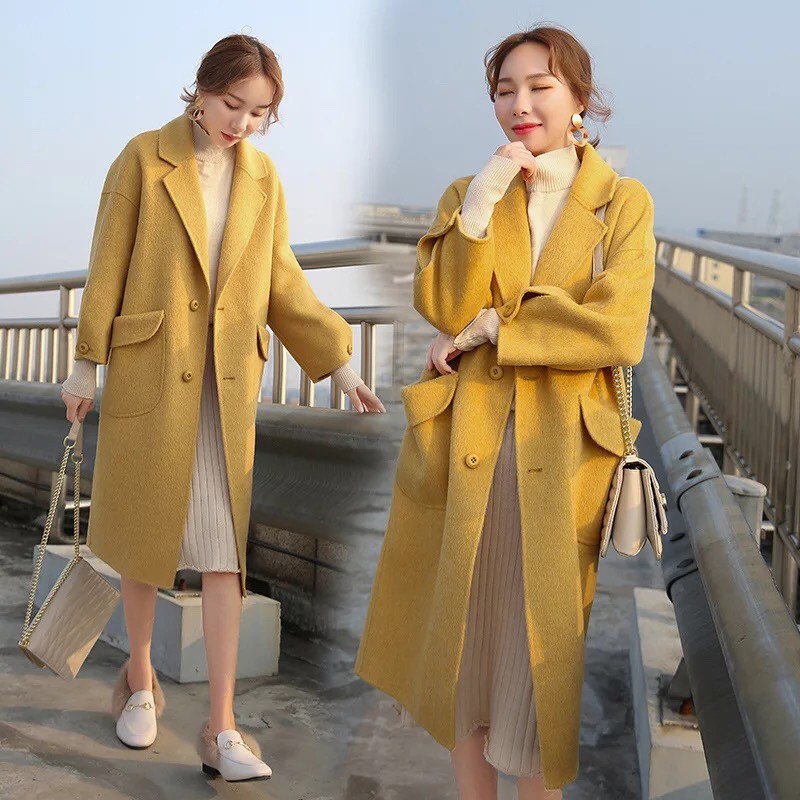 Áo khoác dạ dáng dài phong cách Hàn Quốc, áo dạ nữ đẹp