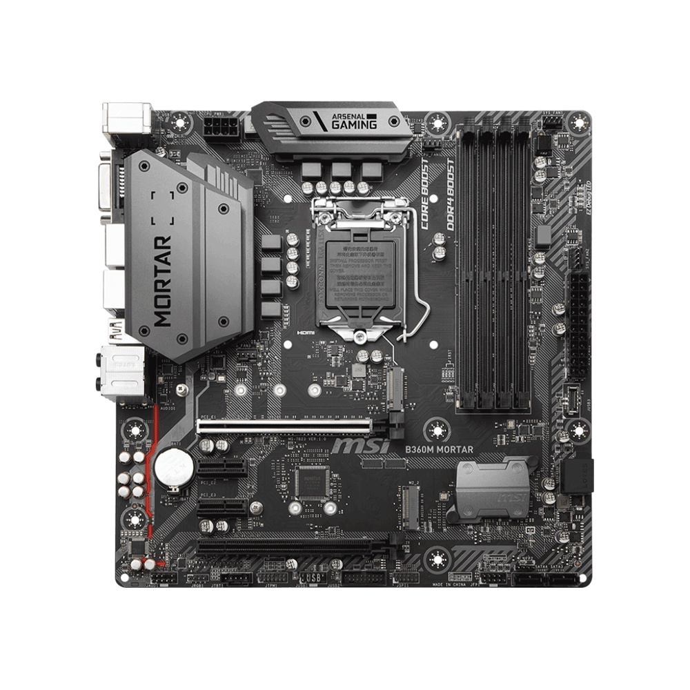 Mainboard MSI B360M MORTAR (Intel B360, LGA 1151-v2, M-ATX, 4 khe RAM DDR4) - hàng new full box, bảo hành 36 tháng