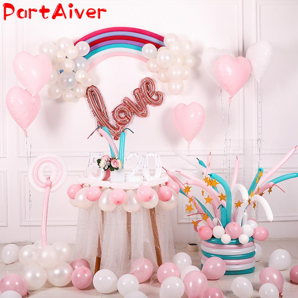 1pcs Bong bóng bay dáng dài màu kim loại có thể xoắn loại tạo kiểu