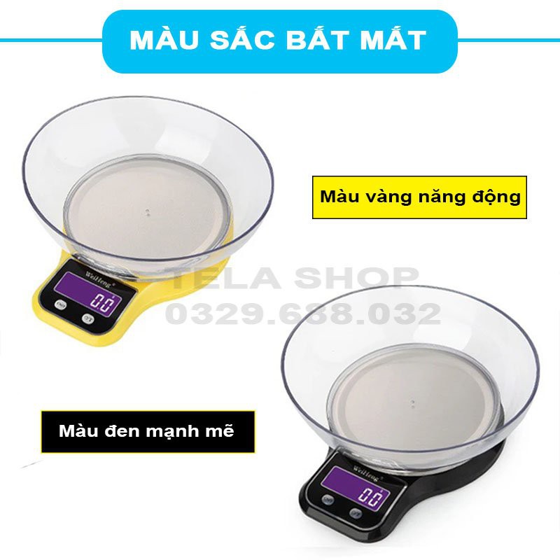 Cân tiểu ly 5kg WH B21 chính xác cao Tặng Tô Chứa & Pin   Tela Shop