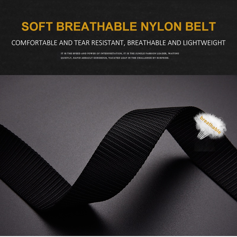 Thắt Lưng nylon Khóa Hợp Kim Phong Cách Quân Đội Cá Tính Cho Nam Sang Trọng