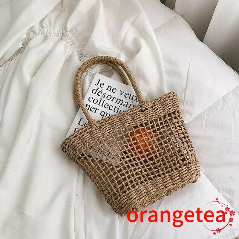 Túi xách đan lát mây phong cách mùa hè cho nữ