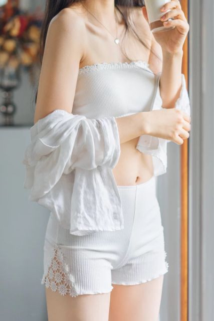 Áo ống thần thánh thun gân pha ren (hàng tốt) | BigBuy360 - bigbuy360.vn