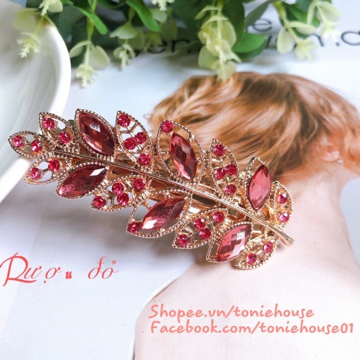 Kẹp đuôi tóc hình chiếc lá thanh lịch cho nữ để
