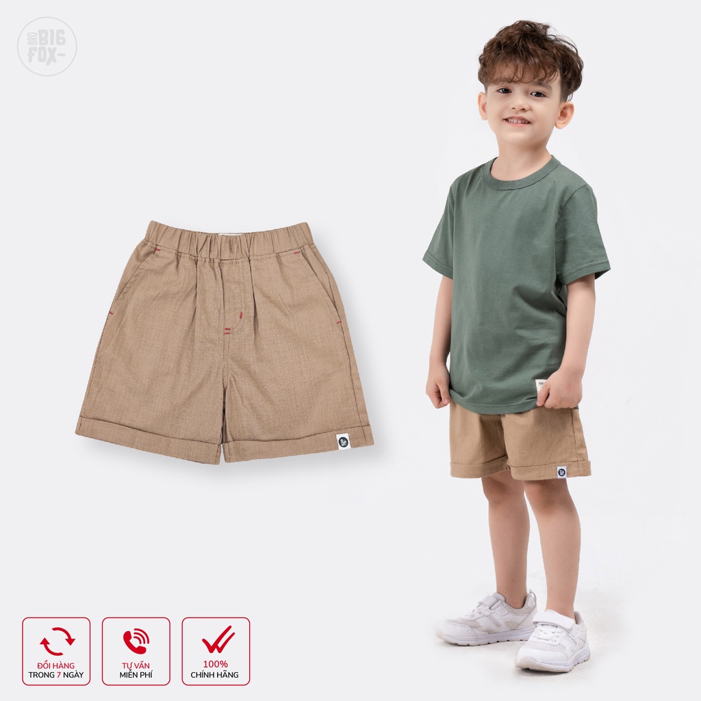 Quần Short Cho Bé Trai BIGFOX Mặc Hè Dáng Sooc Lửng Túi Chéo Chất Liệu Đũi Size Đại Trẻ Em 3,4,5,6,7,8,,15 Tuổi