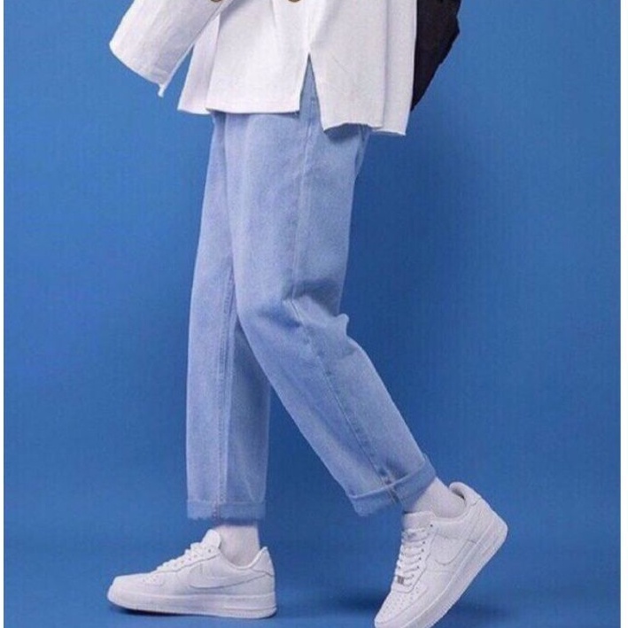 quần jean baggy nam đen trơn ống rộng chất bò cao cấp dáng suông siêu đẹp 017 | BigBuy360 - bigbuy360.vn