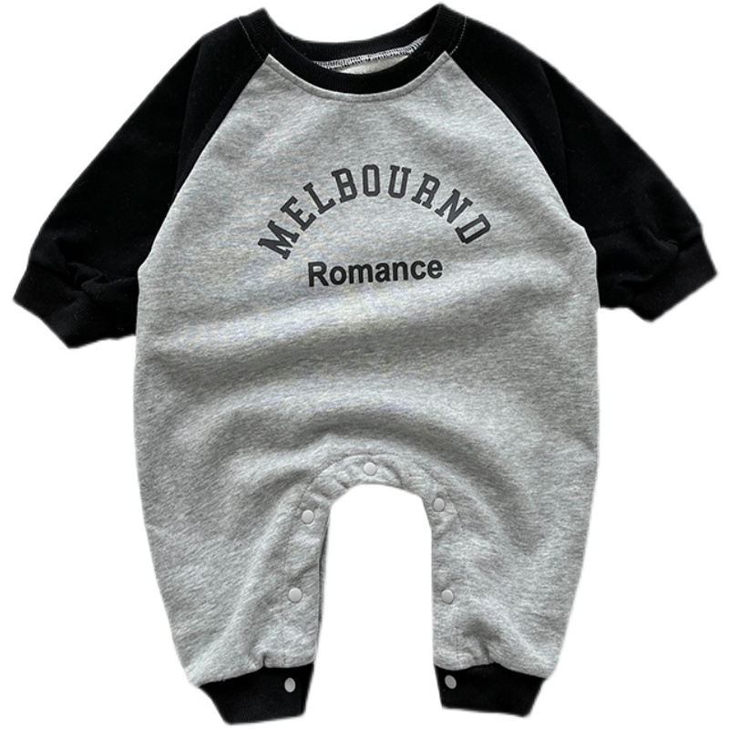 Áo Liền Quần Tay Dài Chất Liệu Cotton In Họa Tiết One piece Thời Trang Mùa Thu Xinh Xắn Cho Bé Sơ