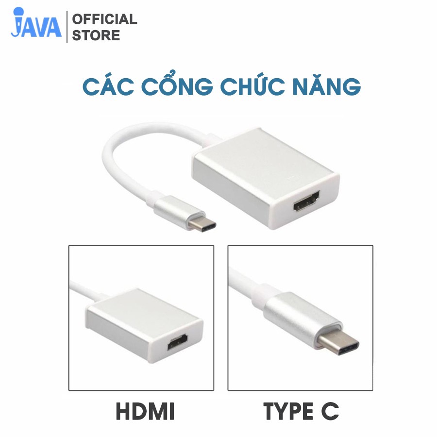 Cáp USB Type C sang HDMI tuyền tải hình ảnh, âm thanh từ điện thoại, máy tính sang TV, máy chiếu