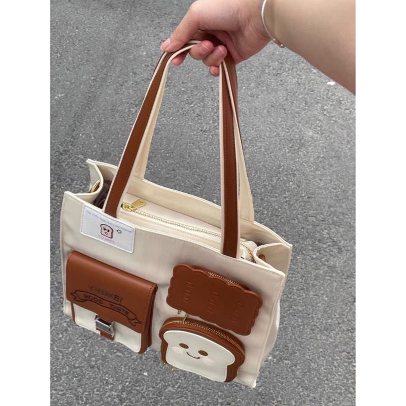 Túi Tote Đeo Vai Sức Chứa Lớn Thiết Kế Đơn Giản Dễ Thương