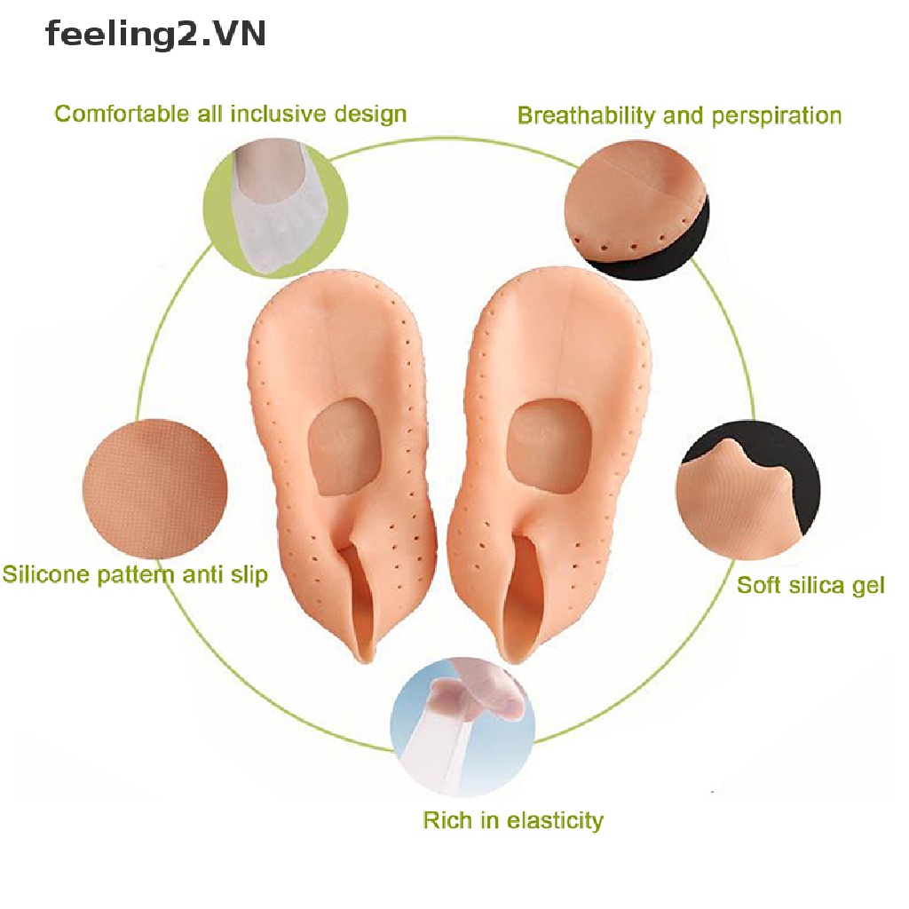 1 Đôi Vớ Gót Chân Silicone Giữ Ẩm Chống Trượt