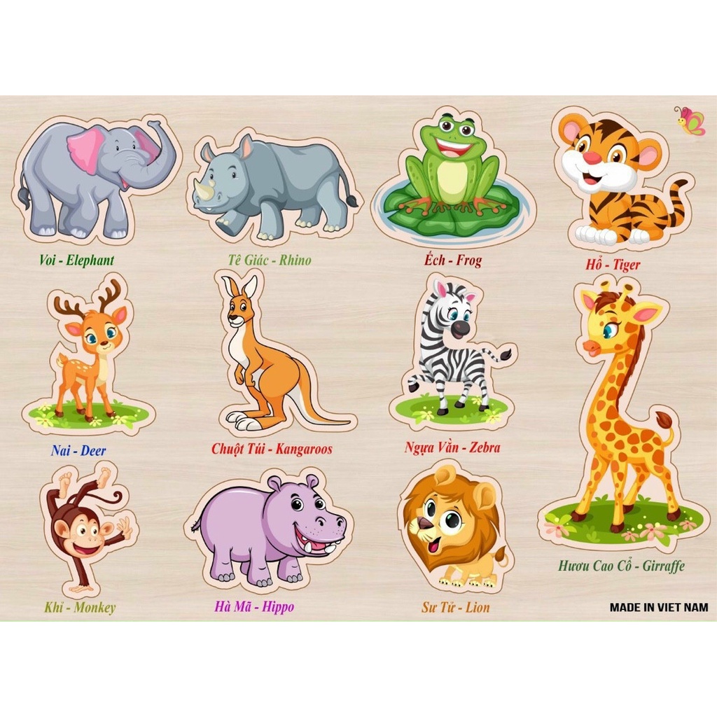 Đồ Chơi Bảng Ghép Hình Núm Gỗ