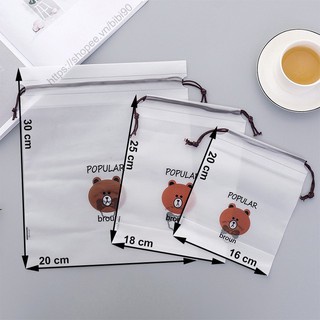 Túi dây rút đựng đồ chống thấm nước in hình gấu