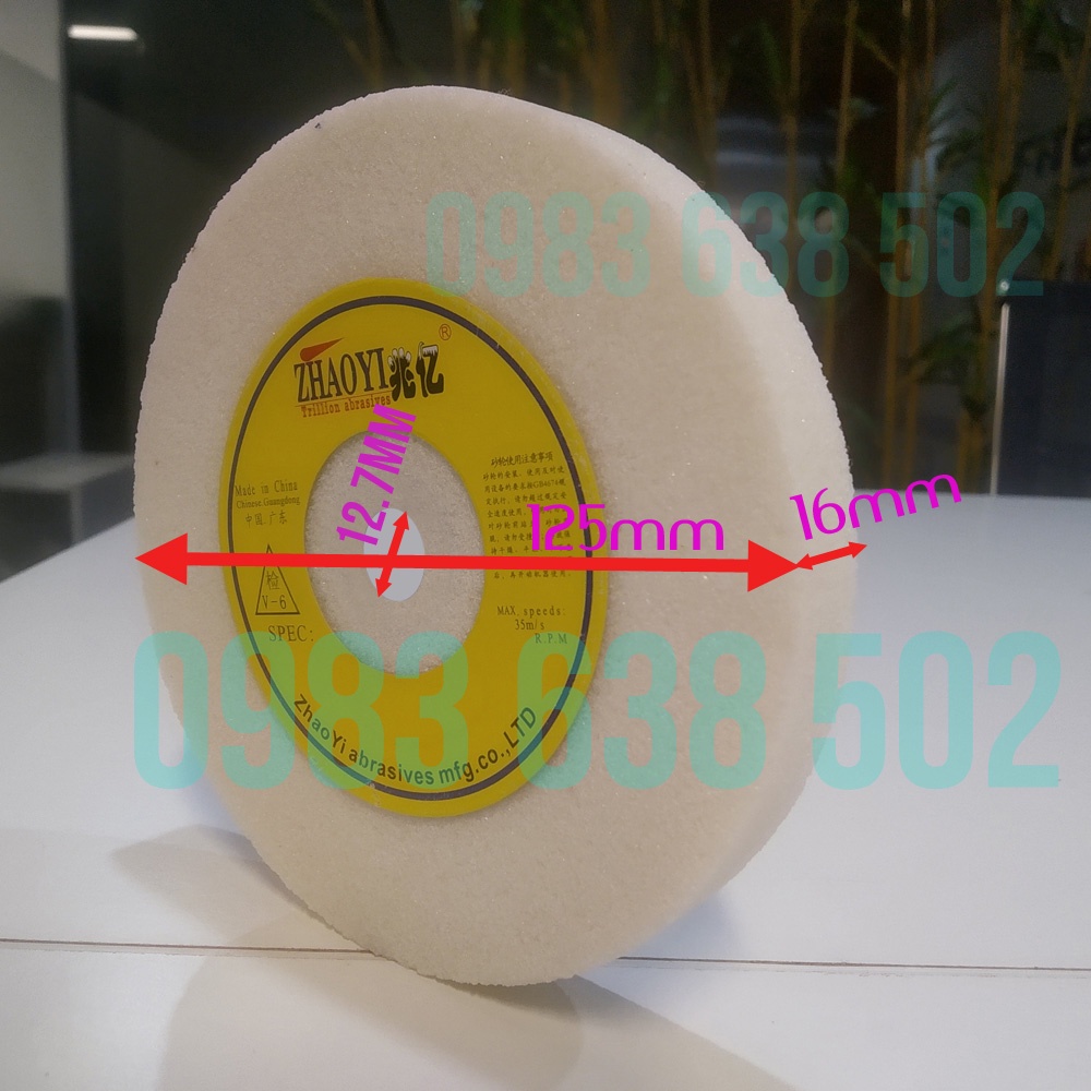 Đá mài máy 2 đầu màu trắng 125x12.7x16