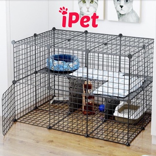 Combo Lồng Chuồng Quây - Chuồng Ghép 2 Tầng - Tặng Kèm Búa Cho Chó Mèo Thú Cưng - iPet Shop