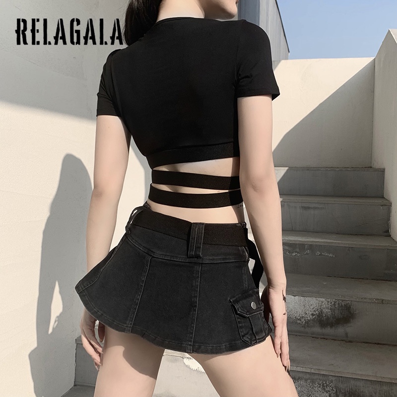 Áo Thun Tay Ngắn Dáng Ôm In Chữ Thiết Kế Lệch Tà Thời Trang Quyến Rũ Cho Nữ