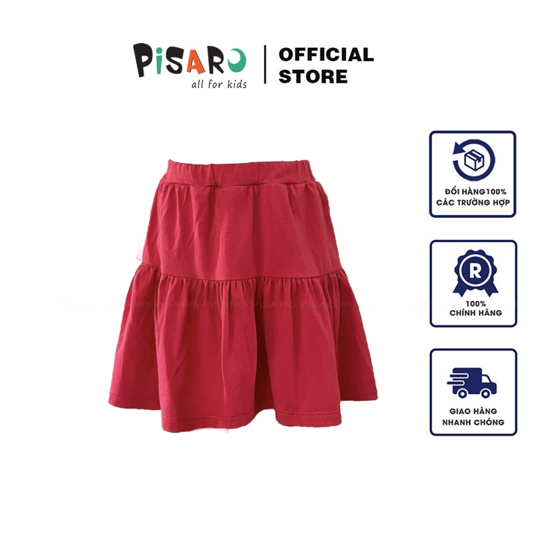 Chân váy cotton bé gái PISARO có quần đùi bên trong cho bé từ 1- 9 tuổi