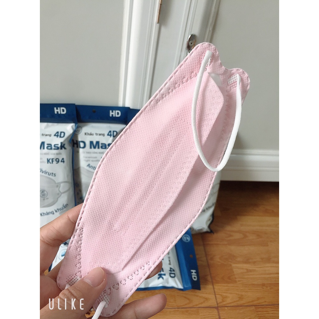 Khẩu Trang 4D Mask KF94 Công Nghệ Hàn Quốc (Màu hồng nhạt bịch 10 cái)
