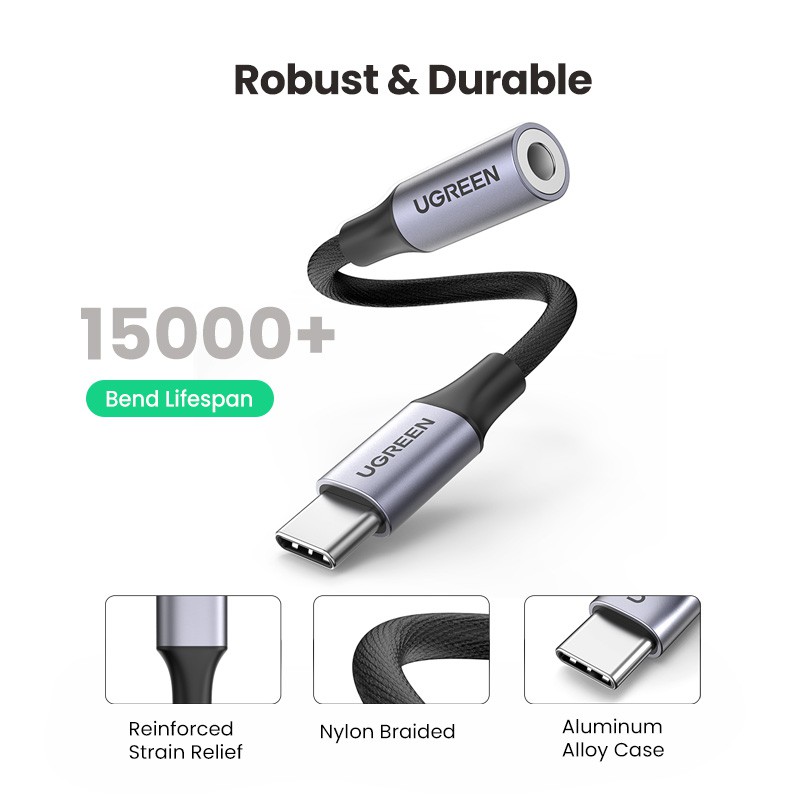 USB Type C Sang 3.5mm Chính Hãng Ugreen 80154(hỗ trợ Samsung,iPad Pro,Surface)