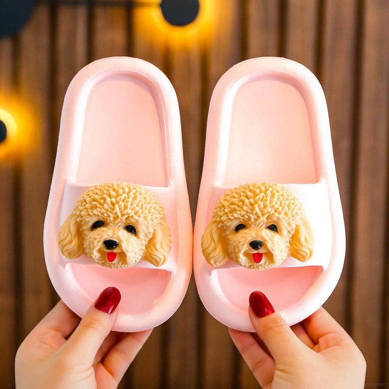 Dép Đi Trong Nhà Đế Mềm Chống Trượt Hình Gấu Teddy Dễ Thương Cho Bé Gái