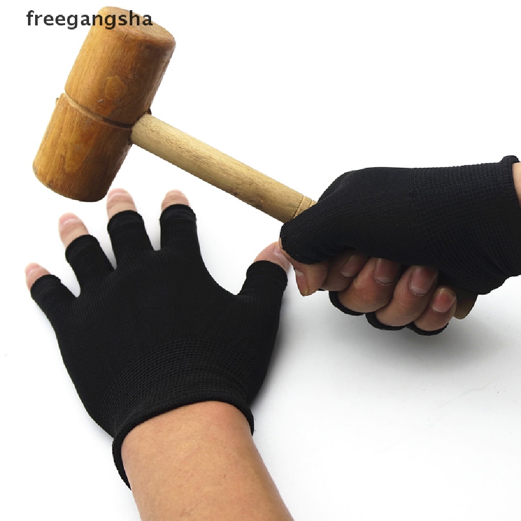 [FREG] Half Finger Fingerless Gloves For Women And Men Wool Knit Wrist Cotton Gloves FDH