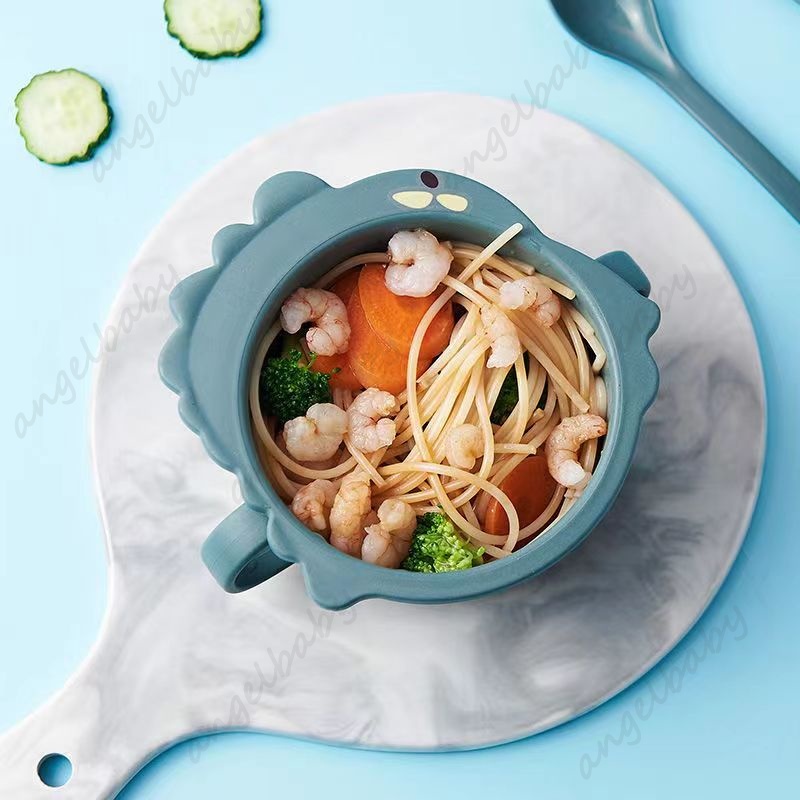 Tô Đựng Thức Ăn Chống Rơi Họa Tiết Khủng Long Hoạt Hình Cho Bé