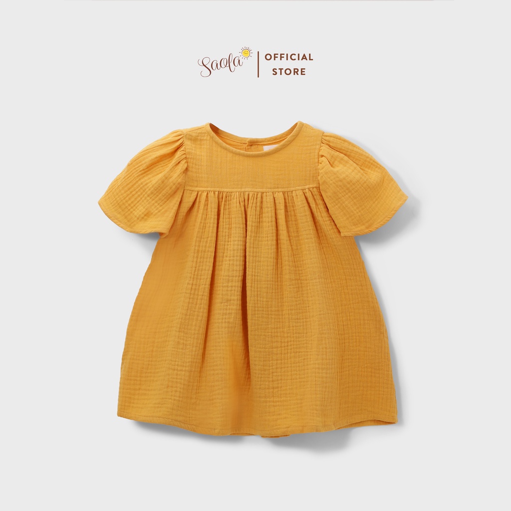 Đầm Bé Gái/ Váy Bé Gái Tay Cánh Tiên Dễ Thương Chất Liệu Muslin Thoáng Mát - FAYE DRESS - DRM004 - SAOLA KIDS CLOTHING