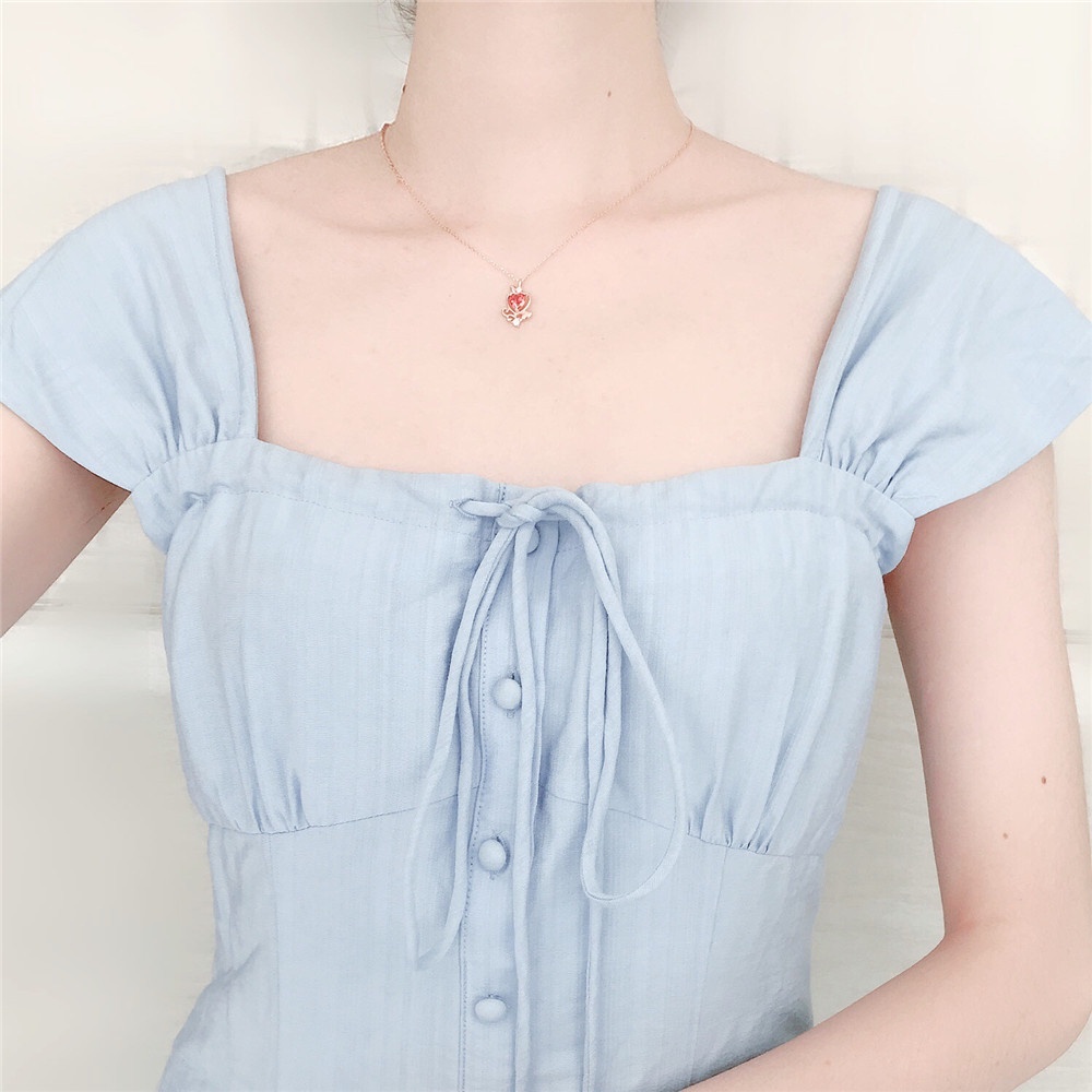 1 Vòng cổ mặt bạch tuyết thiết kế đơn giản thời trang cho nữ