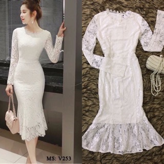 Váy ren trắng tinh khôi hàng cao cấp