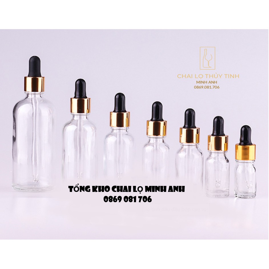 [Giá sỉ chỉ từ 4k] Lọ Thủy Tinh đầu serum- [SIÊU BỀN]-  [5ml 10ml 15ml 20ml 30ml 50ml 100ml]