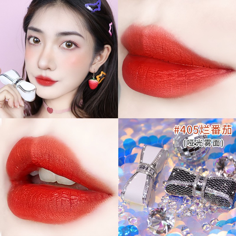 Son lì HOJO chống thấm nước chống dính dễ lên màu thiết kế vỏ đính đá sang trọng độc đáo | BigBuy360 - bigbuy360.vn