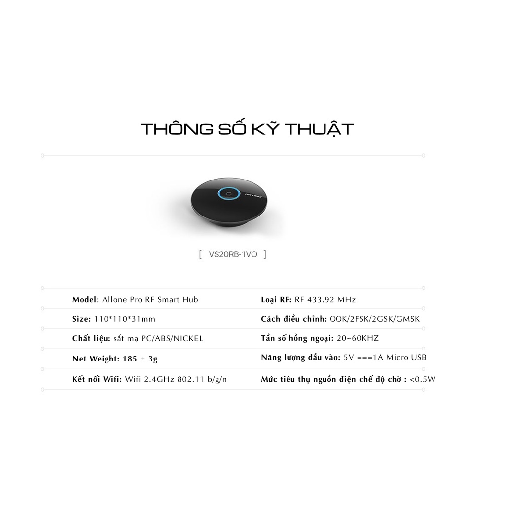 Bộ điều khiển thông minh cho Smarthome ORVIBO Allone Pro kiểm soát mọi thiết bị vô tuyến hồng ngoại trong gia đình