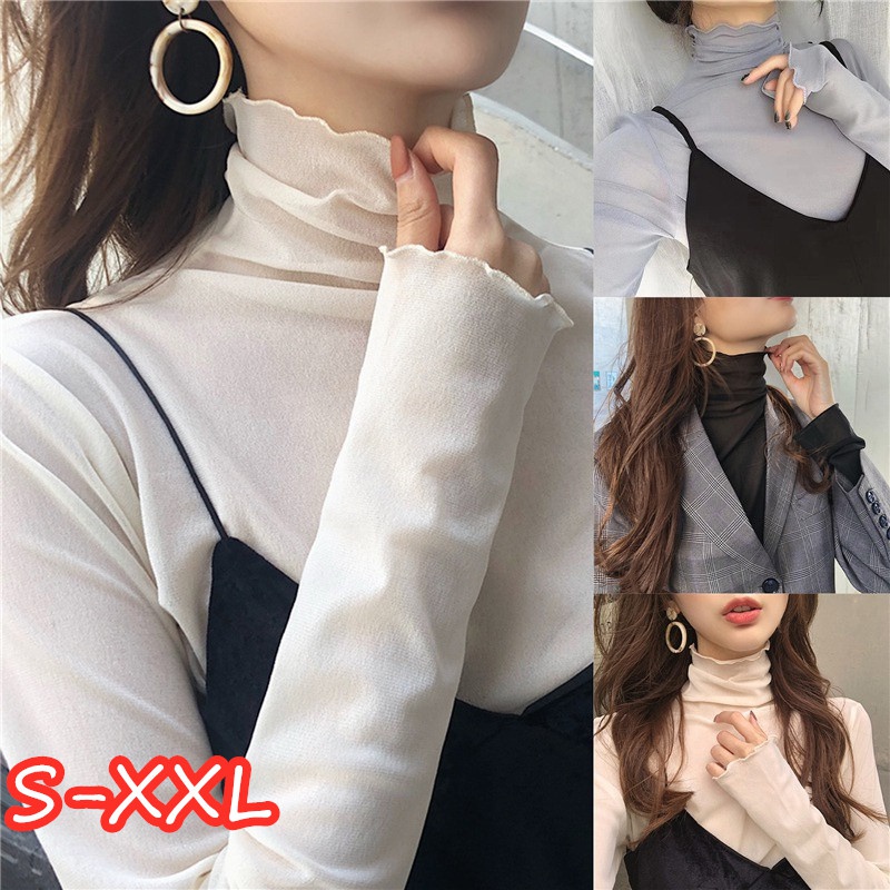 Áo Tay Dài Cổ Cao Phong Cách Retro Thu Hút Dành Cho Nữ