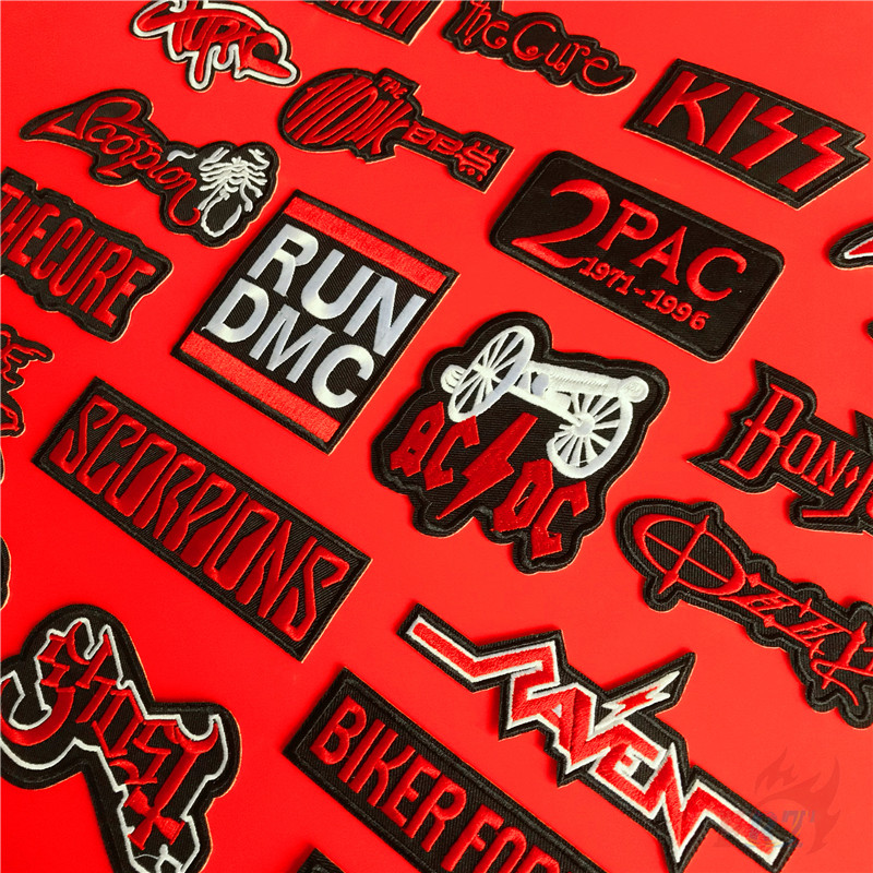 Miếng vá quần áo DIY dạng ủi/ may phiên bản 5 Rock Band Blues Rock/ Black Metal/ Hip Pop phong cách Rock N Roll cá tính