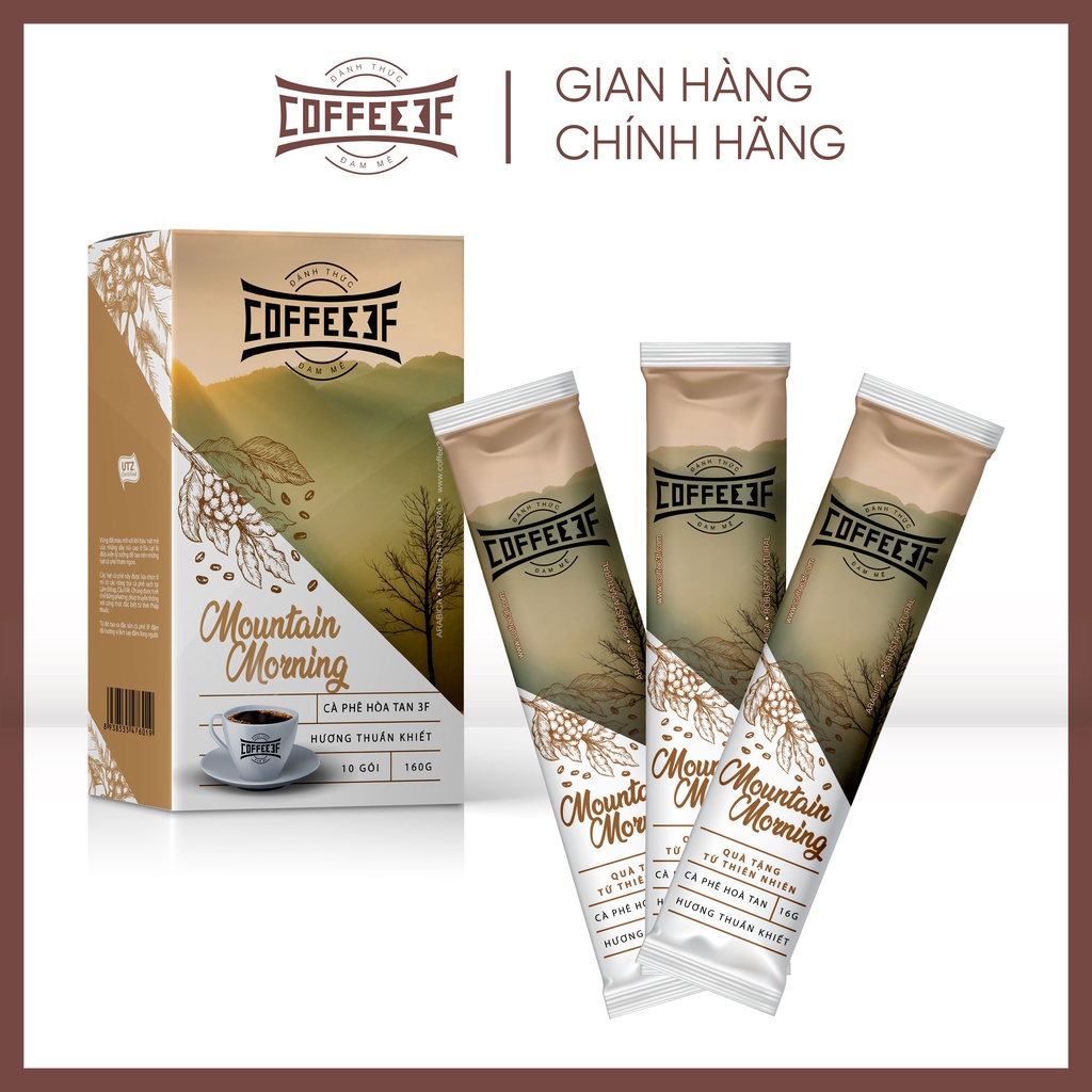 Cà phê hoà tan gói 16g cafe kem sữa thơm ngậy Mountain Morning - Coffee 3F