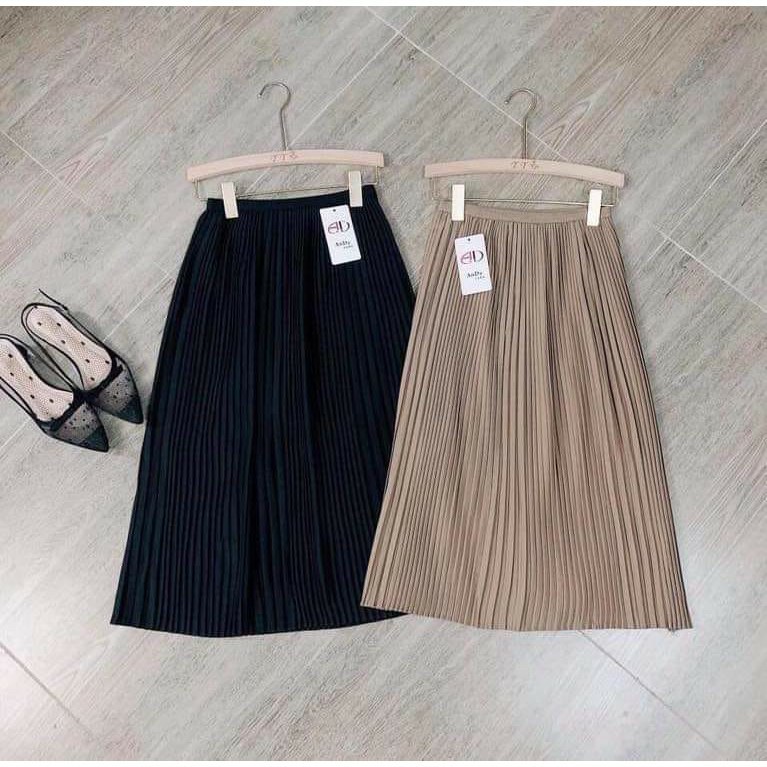 (Bigsize)Chân váy midi xếp li dập nhỏ qccc 50-70kg