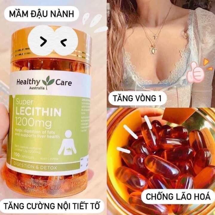 Healthy Care Super Lecithin 1200mg - Viên Uống Mầm Đậu Nành Hỗ Trợ Đẹp Da Dáng