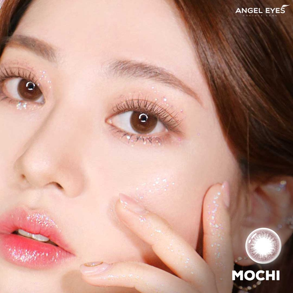 Lens nâu tự nhiên có độ Mochi thương hiệu Angel Eyes đường kính 14.2 có độ từ 0 đến 8