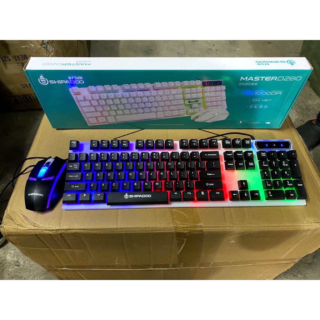 Bộ bàn phím và chuột giả cơ chơi game Dareu Zornwee Shipdapo Master D280 D620 D950 có đèn LED APELE