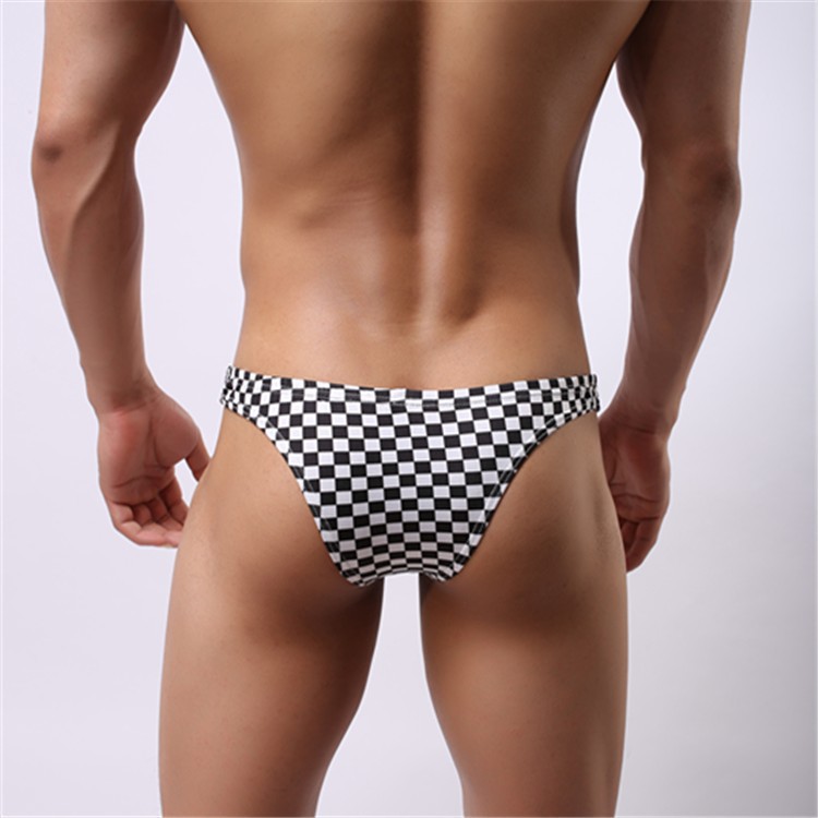 Quần Sịp Bikini 1/2 Mông Họa Tiết Caro Dành Cho Nam