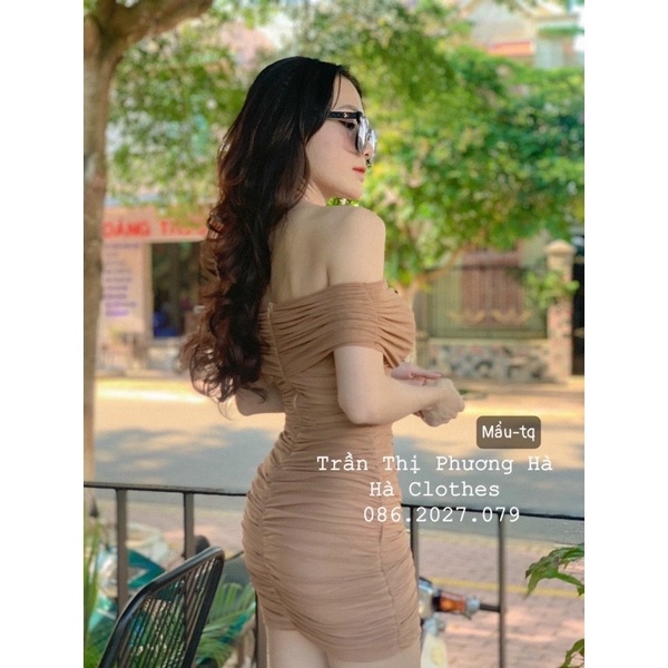 Váy lưới trễ vai