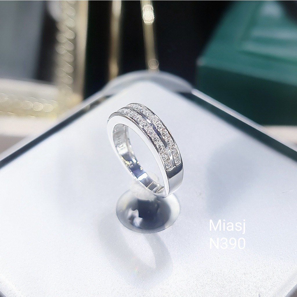 Nhẫn nữ Bạc Ý S925 đính đá nhỏ hai hàng MiASJ CZ cao cấp N390 sang trọng