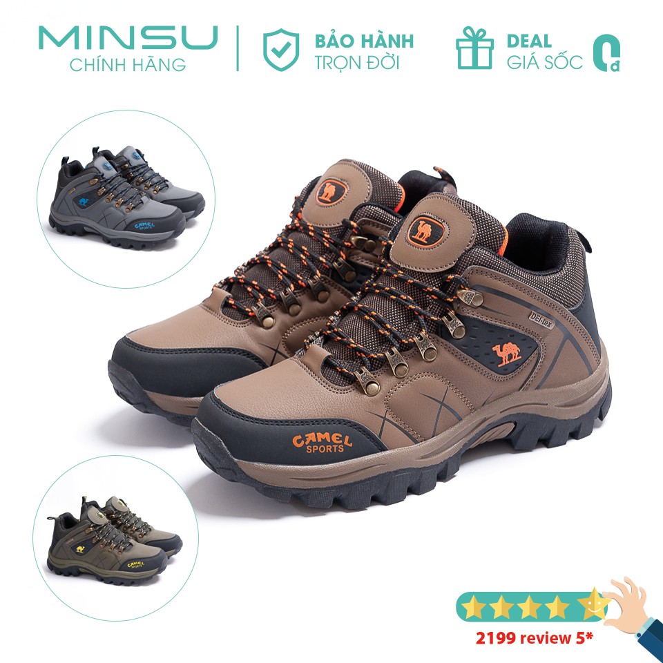 Giày Leo Núi Trekking Camel MINSU M5210 Chống Thấm Nước, Chống Trượt. Giày Thể Thao Sneaker Nam Đẹp Cổ Thấp Cho Đi Phượt | BigBuy360 - bigbuy360.vn