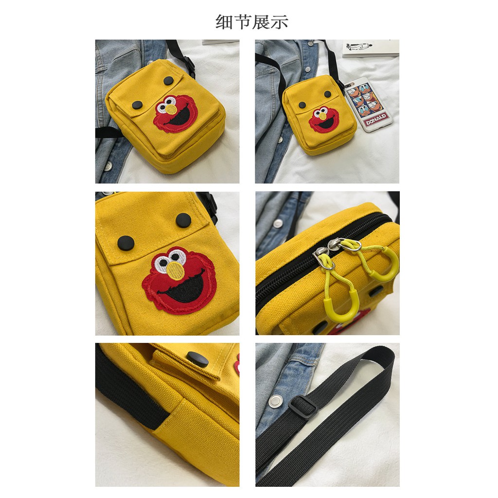 Túi đeo chéo nữ Túi xách nữ chất vải cavat thêu vịt cute phong cách ulzzang T10