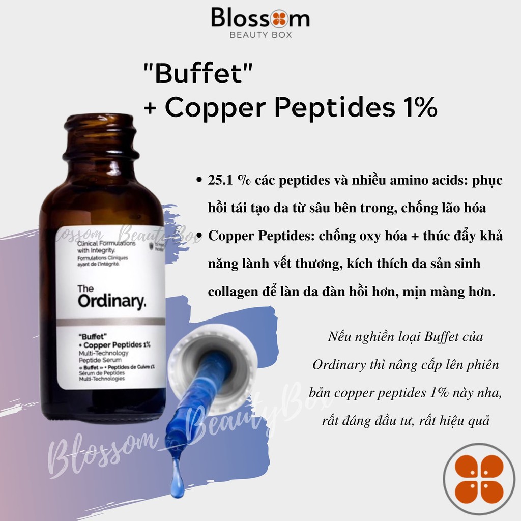 Serum tái tạo da, chống lão hoá “buffet” + copper peptides 1% The ordinary