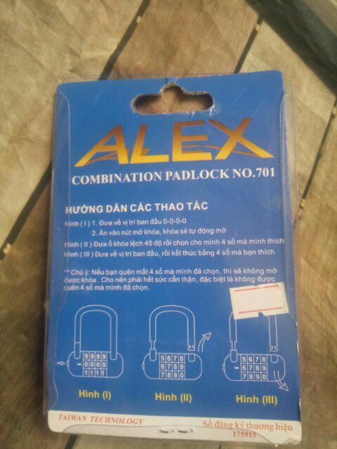 Khóa số chống trộm cao cấp ALEX 4 SỐ
