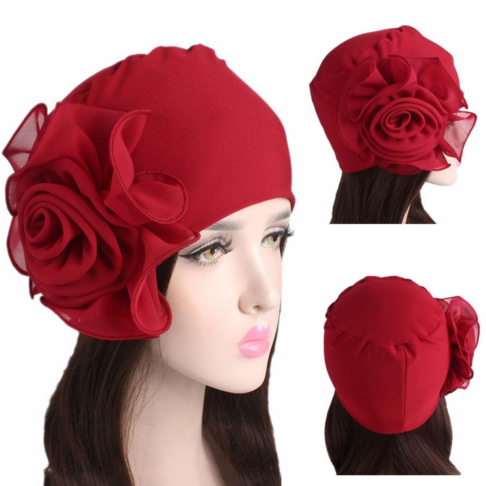 Mũ Trùm Đầu Co Giãn Mềm Mại Đính Hoa Xinh Xắn