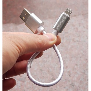 Cáp sạc pin dự phòng dài 20cm dây dù iPhone, Micro Usb, Type C
