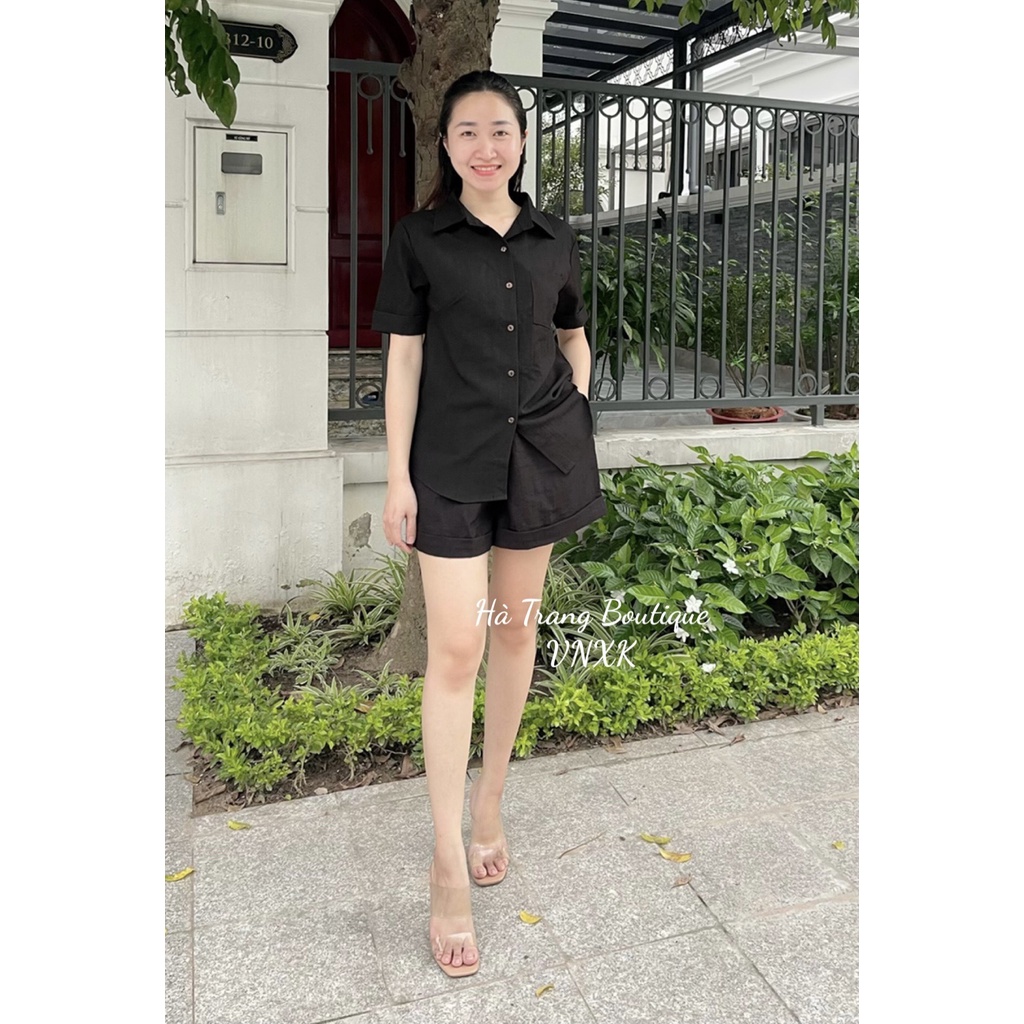 Sét 1 túi cộc, Áo đũi cổ đức,  4 size S M L XL chất đũi hàn mềm mịn